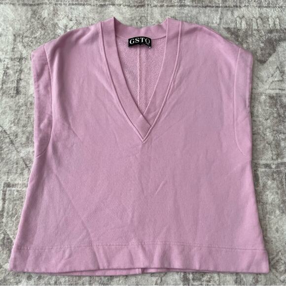 GSTQ Sleeveless V Neck Pullover Sweater Medium - Picture 1 of 9